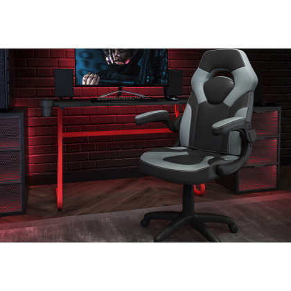 BLNK - Optis Red Gaming Desk and Racing Chair Set with Cup Holder and Headphone Hook