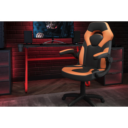 BLNK - Optis Red Gaming Desk and Racing Chair Set with Cup Holder and Headphone Hook