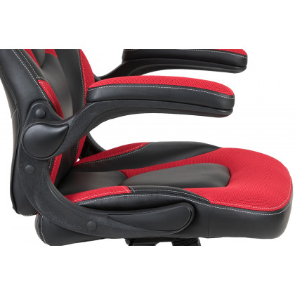 BLNK Optis Red Gaming Desk and Racing Chair Set with Cup Holder and Headphone Hook - Red/Black