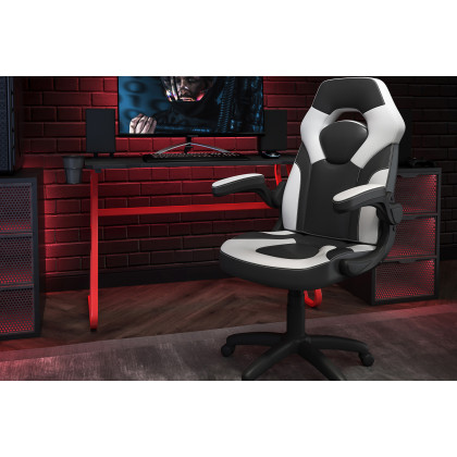 BLNK - Optis Red Gaming Desk and Racing Chair Set with Cup Holder and Headphone Hook