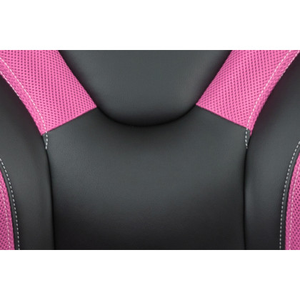 BLNK Optis Black Gaming Desk and Racing Chair Set with Cup Holder, Headphone Hook and Monitor/Smartphone Stand - Pink
