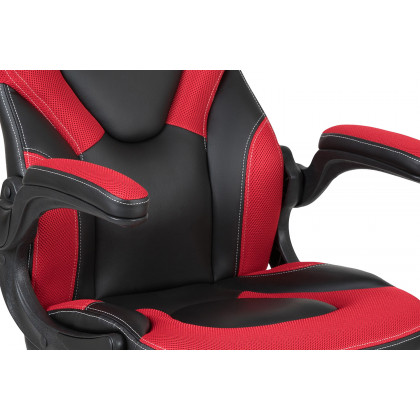 BLNK Optis Black Gaming Desk and Racing Chair Set with Cup Holder, Headphone Hook and Monitor/Smartphone Stand - Red