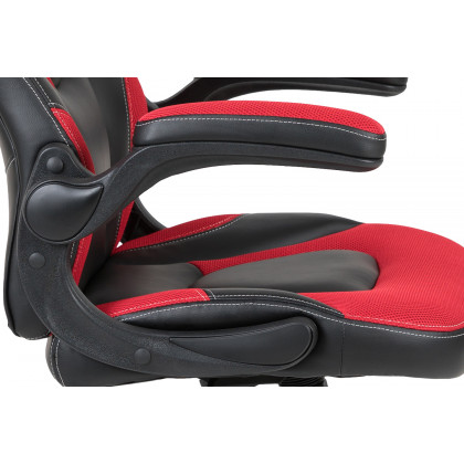 BLNK Optis Black Gaming Desk and Racing Chair Set with Cup Holder, Headphone Hook and Monitor/Smartphone Stand - Red