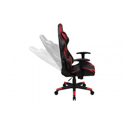 BLNK Optis Black Gaming Desk and Reclining Gaming Chair Set with Cup Holder, Headphone Hook and 2 Wire Management Holes - Red