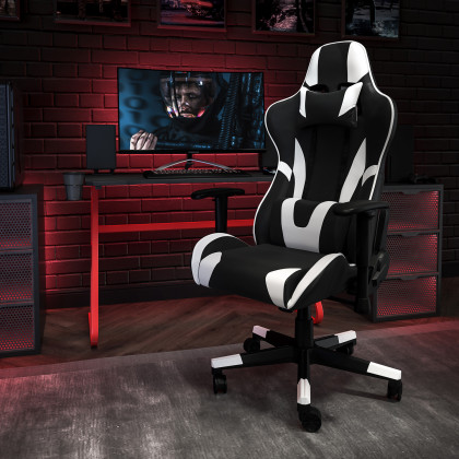 BLNK - Optis Red Gaming Desk and Reclining Gaming Chair Set with Cup Holder and Headphone Hook