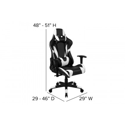 BLNK Optis Red Gaming Desk and Reclining Gaming Chair Set with Cup Holder and Headphone Hook - Black
