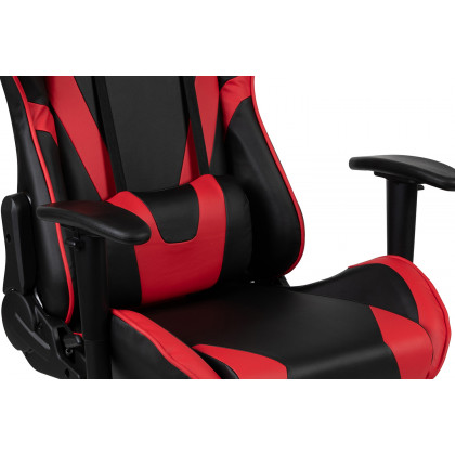 BLNK Optis Red Gaming Desk and Reclining Gaming Chair Set with Cup Holder and Headphone Hook - Red/Black