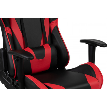BLNK Optis Black Gaming Desk and Reclining Gaming Chair Set with Cup Holder, Headphone Hook and Monitor/Smartphone Stand - Red