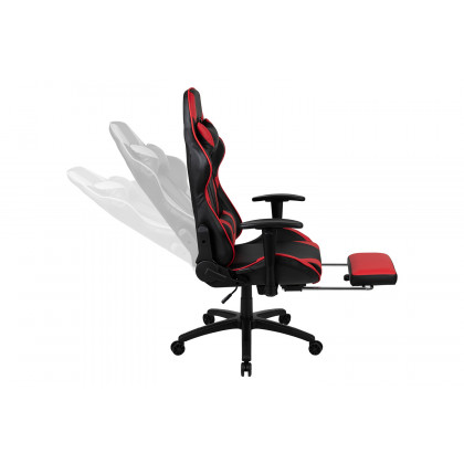 BLNK Optis Gaming Desk and Footrest Reclining Gaming Chair Set with Cup Holder, Headphone Hook, Removable Mouse Pad Top/Wire Management - Red