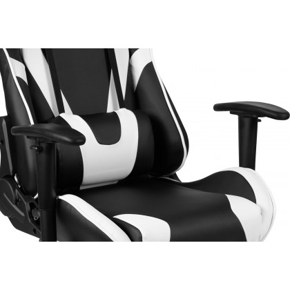 BLNK Optis Red Gaming Desk and Footrest Reclining Gaming Chair Set with Cup Holder and Headphone Hook - Black