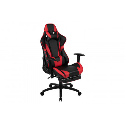 BLNK Optis Red Gaming Desk and Footrest Reclining Gaming Chair Set with Cup Holder and Headphone Hook - Red/Black