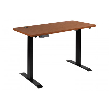 BLNK Regent Electric Height Adjustable Standing Desk with Black Mesh Swivel Ergonomic Task Office Chair - Mahogany