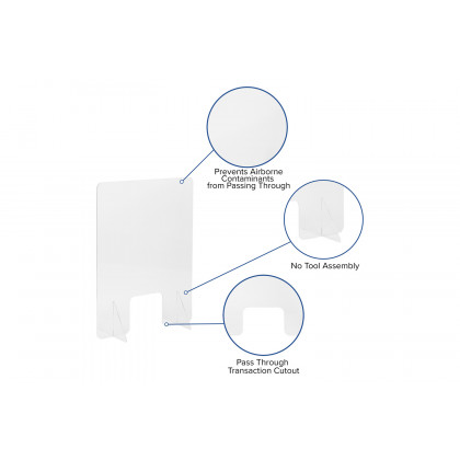 BLNK Mission Acrylic Free-Standing Register Shield - 33"H x 24"L