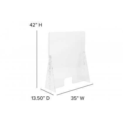 BLNK Mission Acrylic Free-Standing Register Shield - 35"H x 42"L
