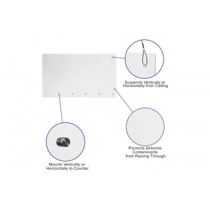 BLNK Mission Acrylic Suspended Register Shield - 24"H x 42"L