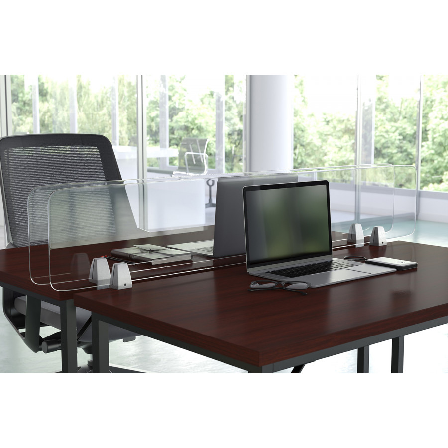 BLNK Halle Clear Acrylic Desk Partition - 12"H x 55"L