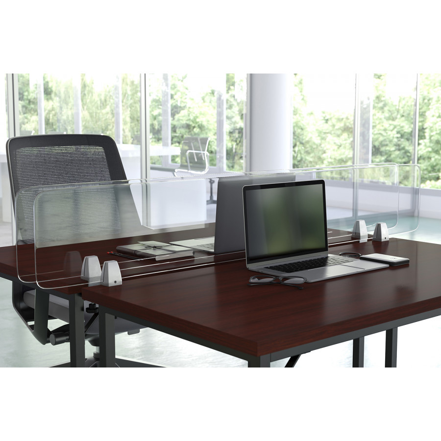 BLNK Halle Clear Acrylic Desk Partition - 12"H x 60"L