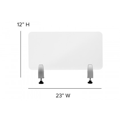 BLNK Halle Clear Acrylic Desk Partition - 12"H x 23"L