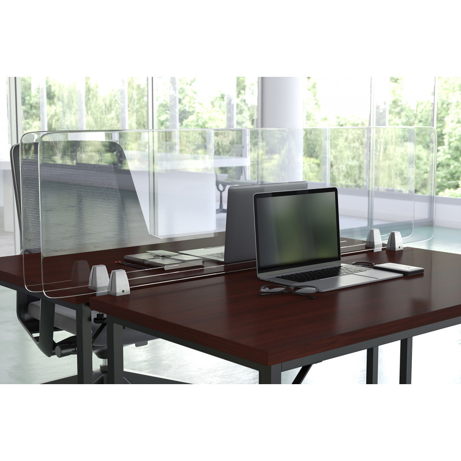 BLNK Halle Clear Acrylic Desk Partition - 18"H x 60"L
