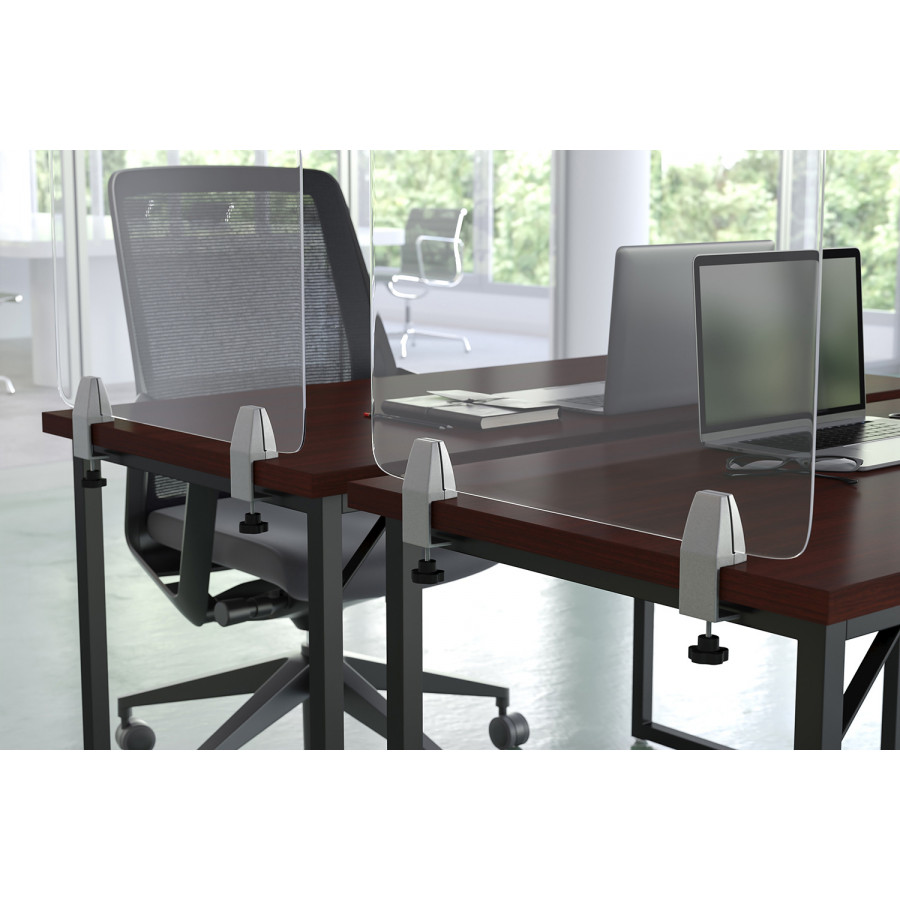 BLNK Halle Clear Acrylic Desk Partition - 18"H x 23"L