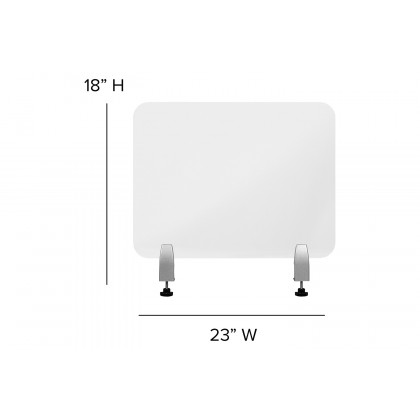 BLNK Halle Clear Acrylic Desk Partition - 18"H x 23"L