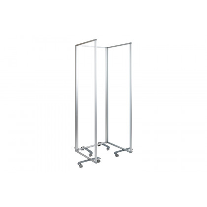 BLNK Raisley 3 Sections Transparent Acrylic Mobile Partition with Lockable Casters - 72"H x 24"L