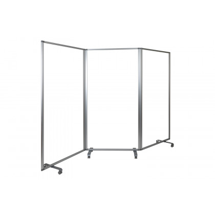 BLNK - Raisley 3 Sections Transparent Acrylic Mobile Partition with Lockable Casters