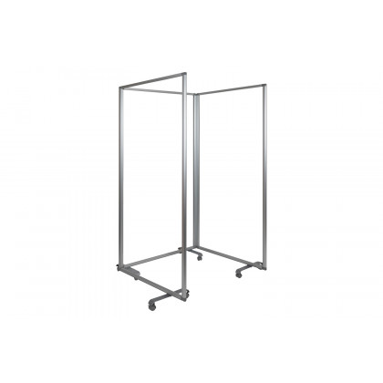 BLNK Raisley 3 Sections Transparent Acrylic Mobile Partition with Lockable Casters - 72"H x 36"L