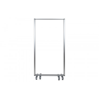 BLNK Raisley 3 Sections Transparent Acrylic Mobile Partition with Lockable Casters - 72"H x 36"L