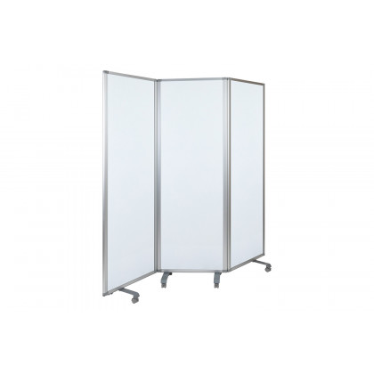 BLNK - Raisley 3 Sections Mobile Magnetic Whiteboard Partition with Lockable Casters