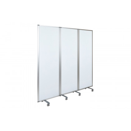 BLNK - Raisley 3 Sections Mobile Magnetic Whiteboard Partition with Lockable Casters