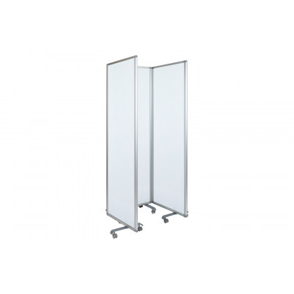 BLNK - Raisley 3 Sections Mobile Magnetic Whiteboard Partition with Lockable Casters