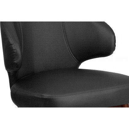 BLNK Comfort Back Series LeatherSoft Side Reception Chair with Walnut Legs - Back