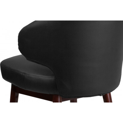 BLNK Comfort Back Series LeatherSoft Side Reception Chair with Walnut Legs - Back
