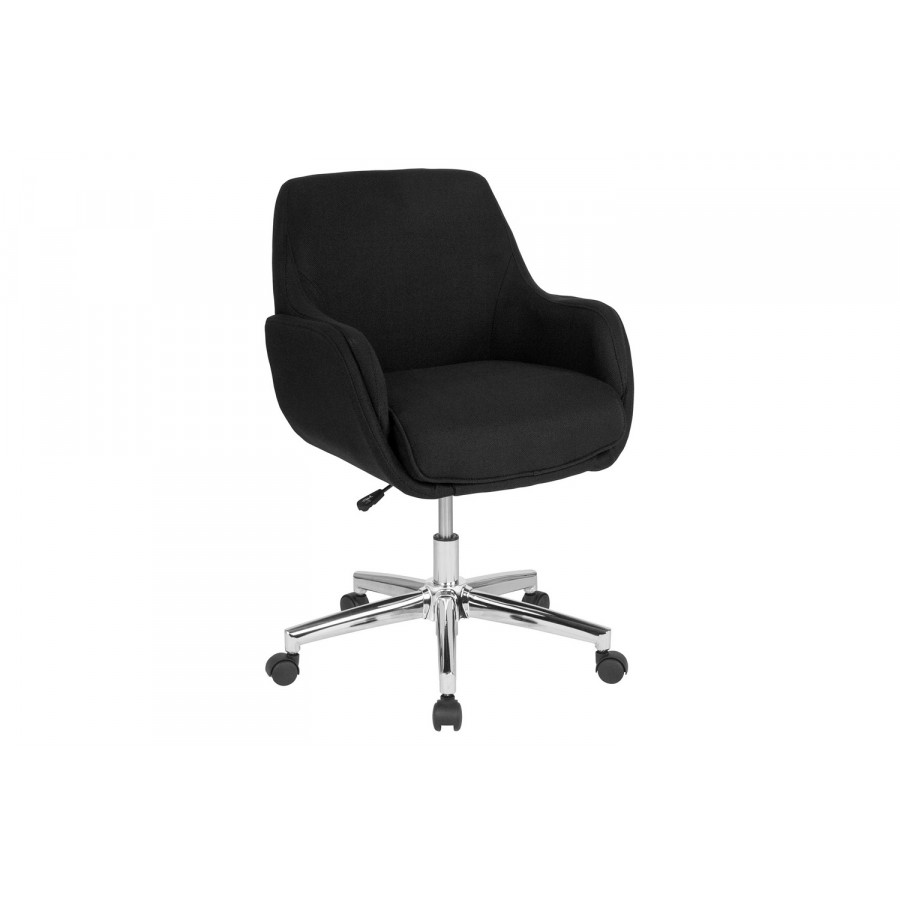 BLNK Rochelle Fabric Mid-Back Home and Office Upholstered Chair - Black