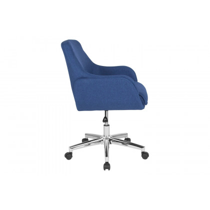 BLNK Rochelle Fabric Mid-Back Home and Office Upholstered Chair - Blue