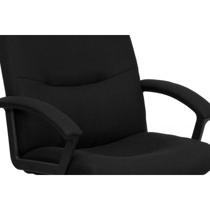 BLNK Rochelle Fabric High-Back Executive Swivel Office Chair with Two Line Horizontal Stitch Back and Arms - Black