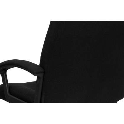 BLNK Rochelle Fabric High-Back Executive Swivel Office Chair with Two Line Horizontal Stitch Back and Arms - Black