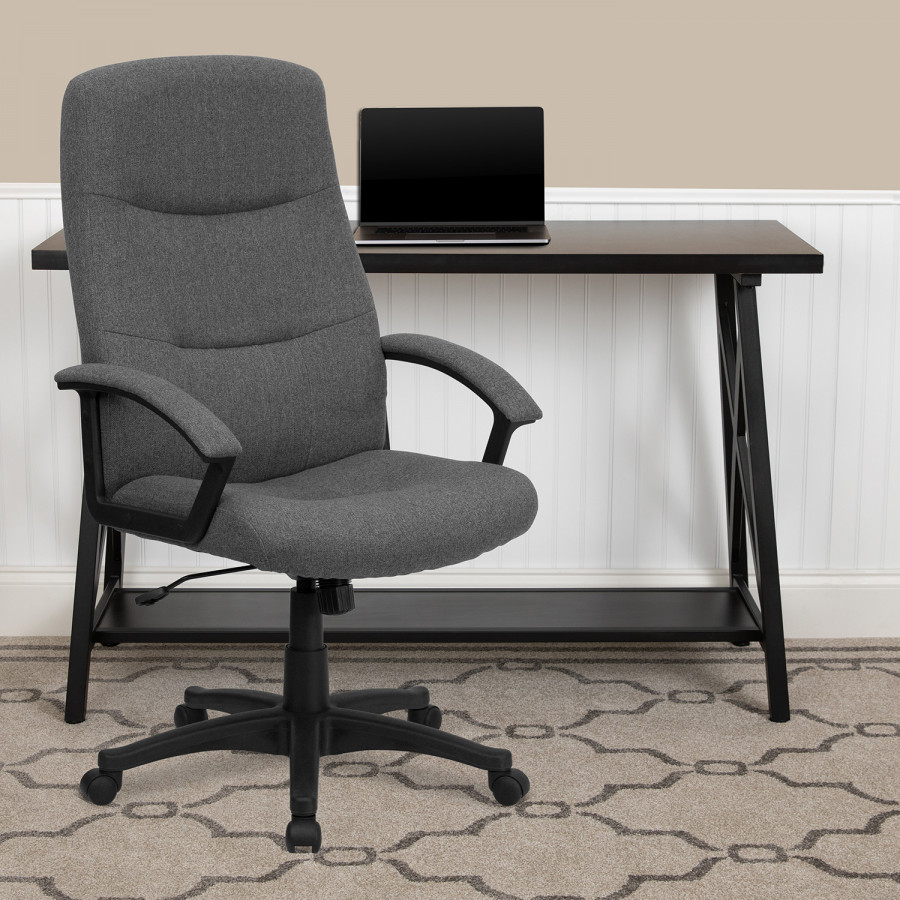 BLNK - Rochelle Fabric High-Back Executive Swivel Office Chair with Two Line Horizontal Stitch Back and Arms