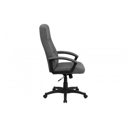 BLNK Rochelle Fabric High-Back Executive Swivel Office Chair with Two Line Horizontal Stitch Back and Arms - Gray