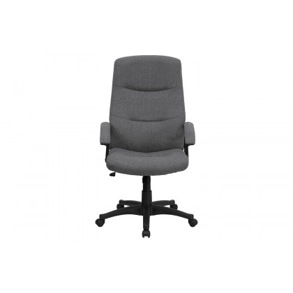 BLNK Rochelle Fabric High-Back Executive Swivel Office Chair with Two Line Horizontal Stitch Back and Arms - Gray