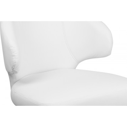 BLNK Comfort Back Series LeatherSoft Side Reception Chair with Walnut Legs - White