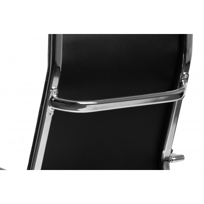 BLNK Hansel LeatherSoft High-Back Contemporary Ribbed Executive Swivel Office Chair - Black