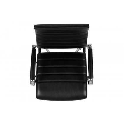 BLNK Hansel LeatherSoft High-Back Contemporary Ribbed Executive Swivel Office Chair - Black