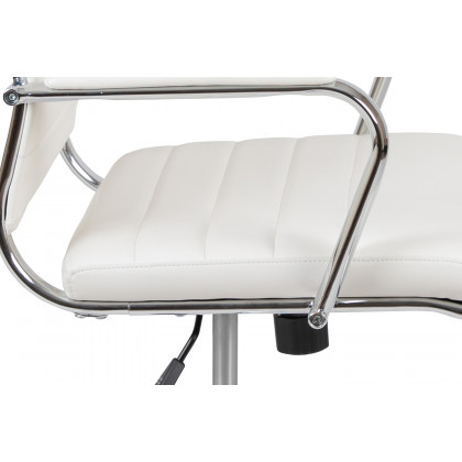 BLNK Hansel LeatherSoft High-Back Contemporary Ribbed Executive Swivel Office Chair - White