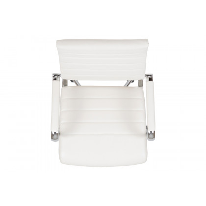 BLNK Hansel LeatherSoft High-Back Contemporary Ribbed Executive Swivel Office Chair - White