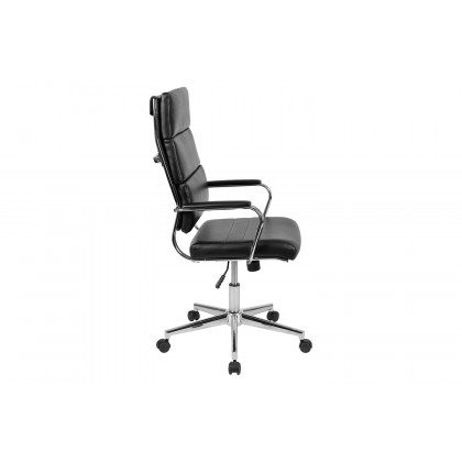 BLNK Hansel LeatherSoft High-Back Contemporary Panel Executive Swivel Office Chair - Black