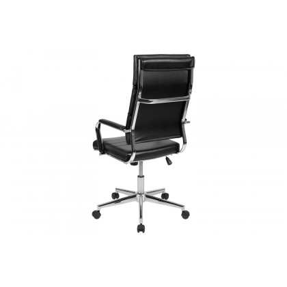 BLNK Hansel LeatherSoft High-Back Contemporary Panel Executive Swivel Office Chair - Black