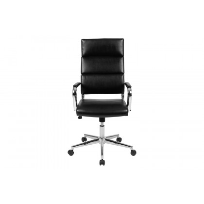 BLNK Hansel LeatherSoft High-Back Contemporary Panel Executive Swivel Office Chair - Black