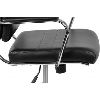 BLNK Hansel LeatherSoft High-Back Contemporary Panel Executive Swivel Office Chair - Black